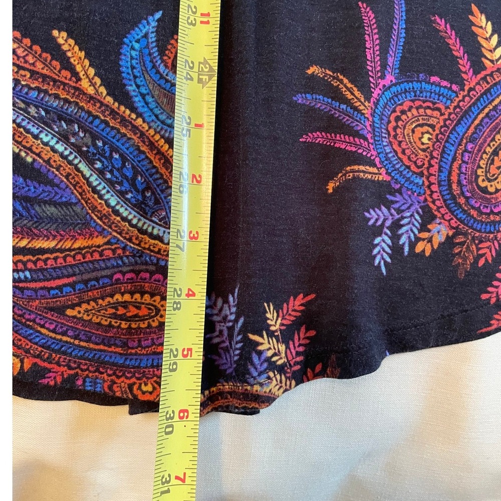 Cable & Gauge Wm XL Paisley V-Neck Long Sleeve Tunic Multi-Color Boho Lightwgt - Picture 8 of 9